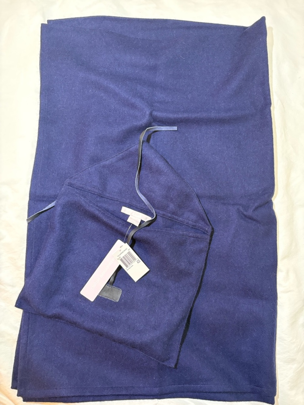 Classic Navy Blue Knit Throw Blanket 100% baby alpaca
